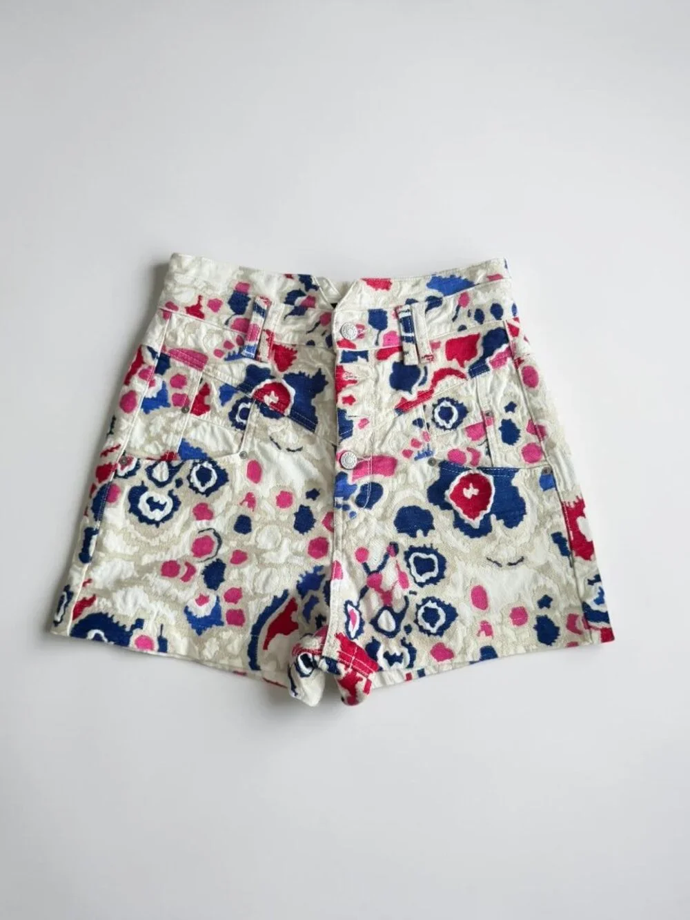 ISABEL MARANT Multicolor Patterned High Waist Shorts Size 38 / US 6 NEW NWOT